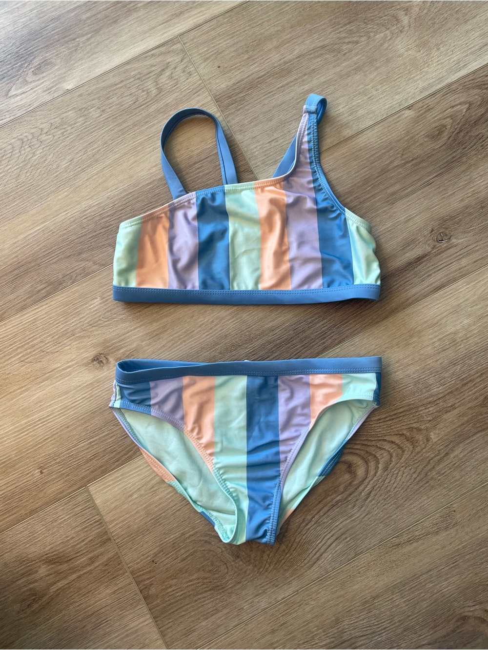 Kids Stripe Two-Piece Swimsuit - Pastel Multi